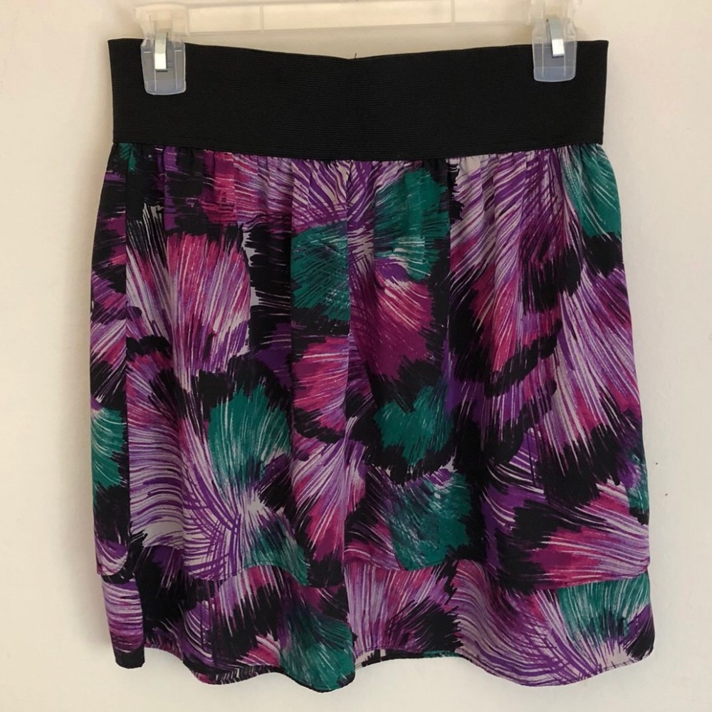 Purple, pink, and green leafy skirt